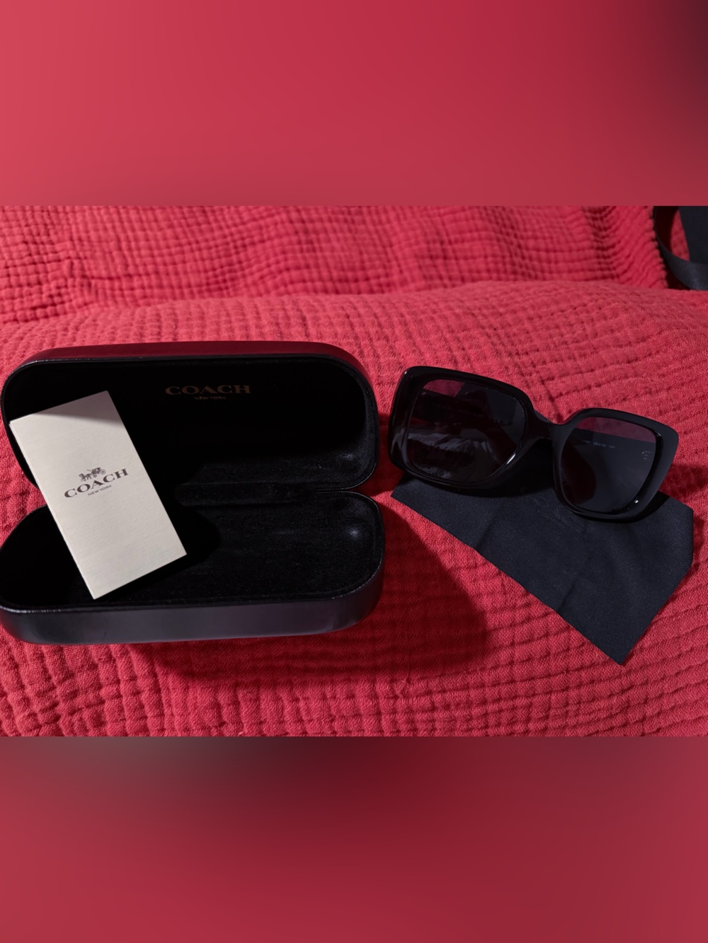 Coach Black Women's Sunglasses with Subtle Gold Accent